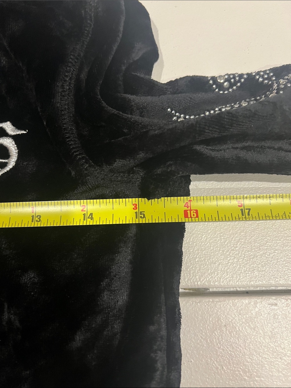 BCBGMaxAzria  Y2K 90s black rhinestone silver embellished Velour Track Suit M - Picture 15 of 16